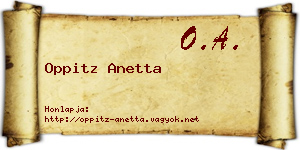 Oppitz Anetta névjegykártya